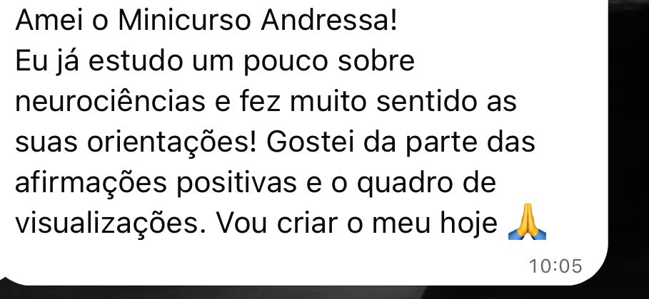 Depoimento de aluna sobre afirmações positivas e quadro de visualizações